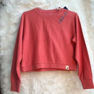 NWT University of Texas Hook ‘em cropped corded crewneck